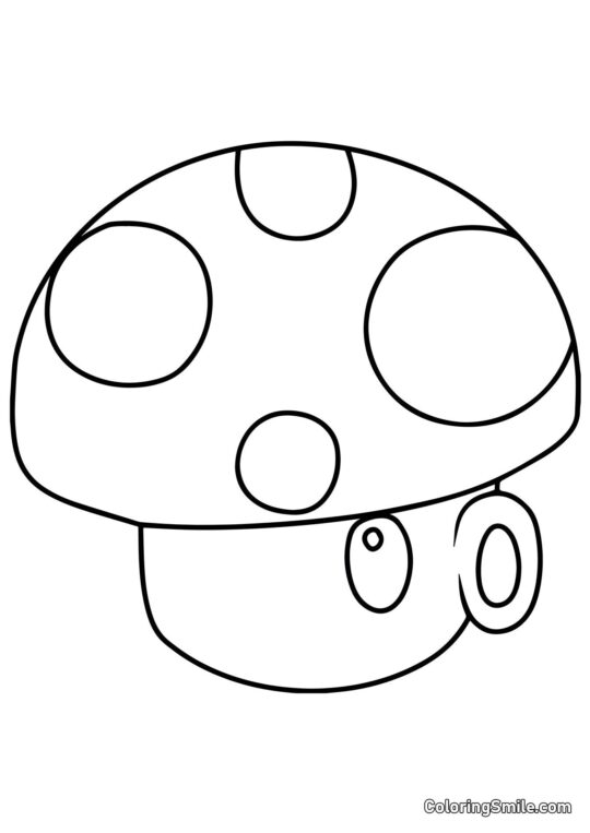 Puff-shroom fra Plants vs. Zombies Puff-shroom fra Plants vs. Zombies - Farvelægningsside