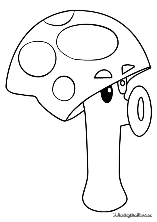 Scaredy-shroom fra Plants vs. Zombies Scaredy-shroom fra Plants vs. Zombies - Farvelægningsside