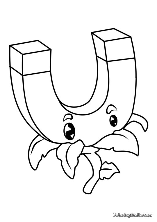 Guld Magnet fra Plants vs. Zombies Guld Magnet fra Plants vs. Zombies - Farvelægningsside