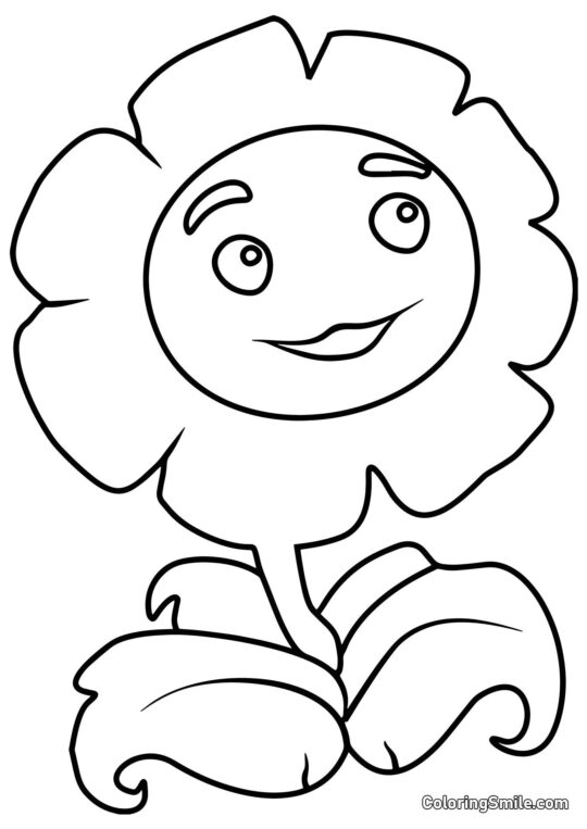 Kæmpe Ringblomst fra Plants vs. Zombies Kæmpe Ringblomst fra Plants vs. Zombies - Farvelægningsside