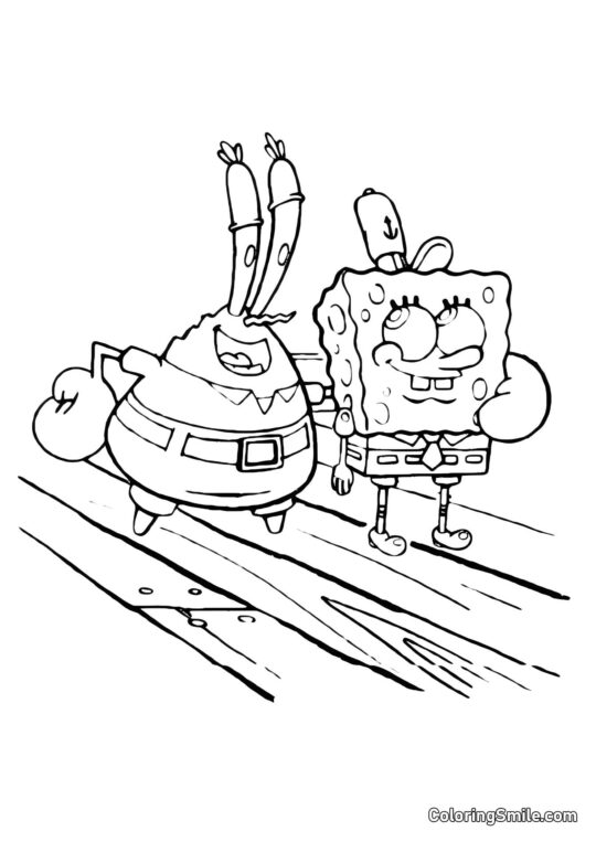 Stjerne Patrick kigger gennem et teleskop - Farvelægningsside