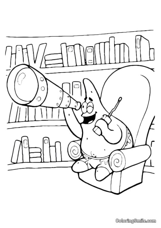 Patrick og SpongeBob med net - Farvelægningsside