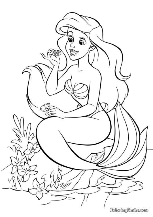 Havfrue med Konfetti Havfrue med Konfetti - Farvelægningsside