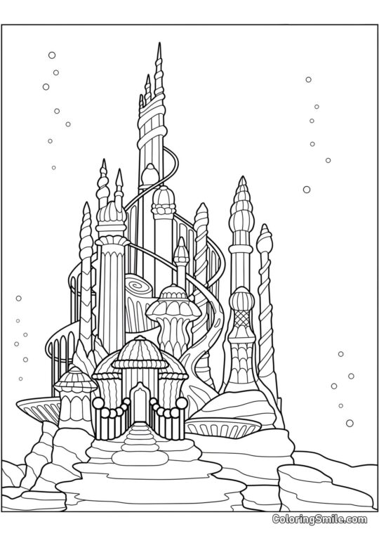 Underwater Slot af Havfruen Underwater Slot af Havfruen - Farvelægningsside