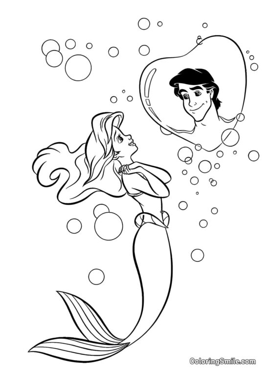 Havfrue og Prins Havfrue og Prins - Farvelægningsside