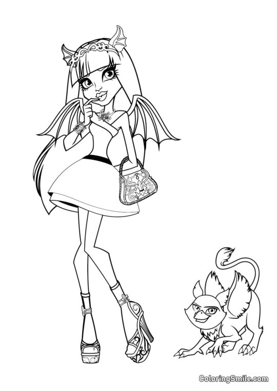 Rochelle Goyle og Gryphon-Gargoyle Roux Rochelle Goyle og Gryphon-Gargoyle Roux - Farvelægningsside