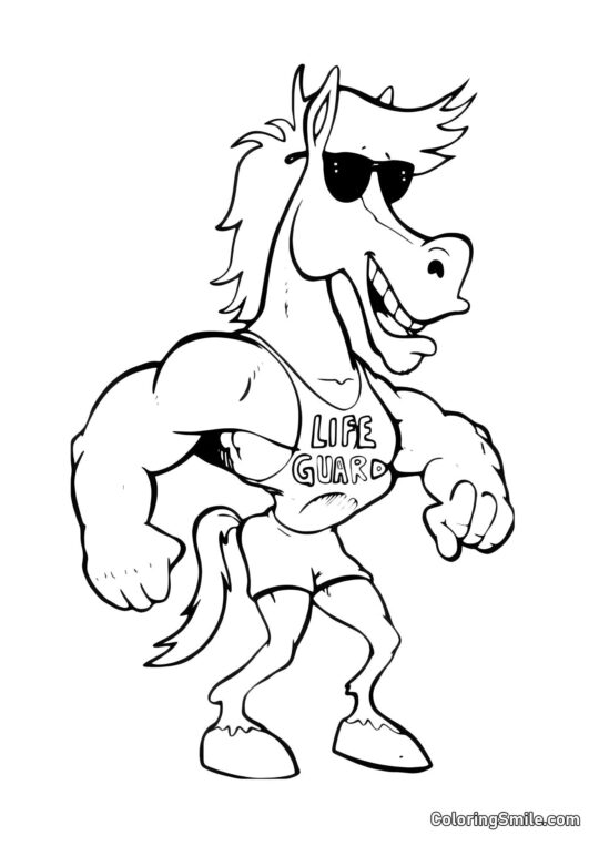 Stærk hest Stærk hest - Farvelægningsside