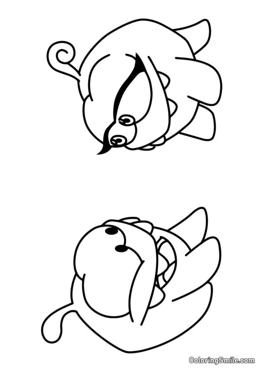 Om Nom med Om Nelle - Farvelægningsside