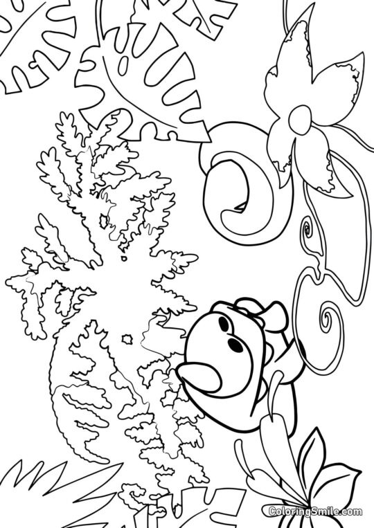 Om Nom i Junglen - Farvelægningsside