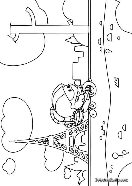 Om Nom i Paris - Farvelægningsside