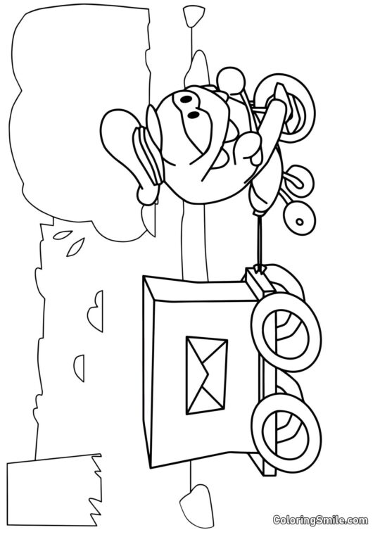 Om Nom Postbud - Farvelægningsside