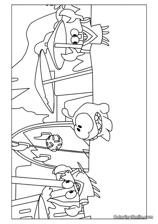 Om Nom med Krabber - Farvelægningsside