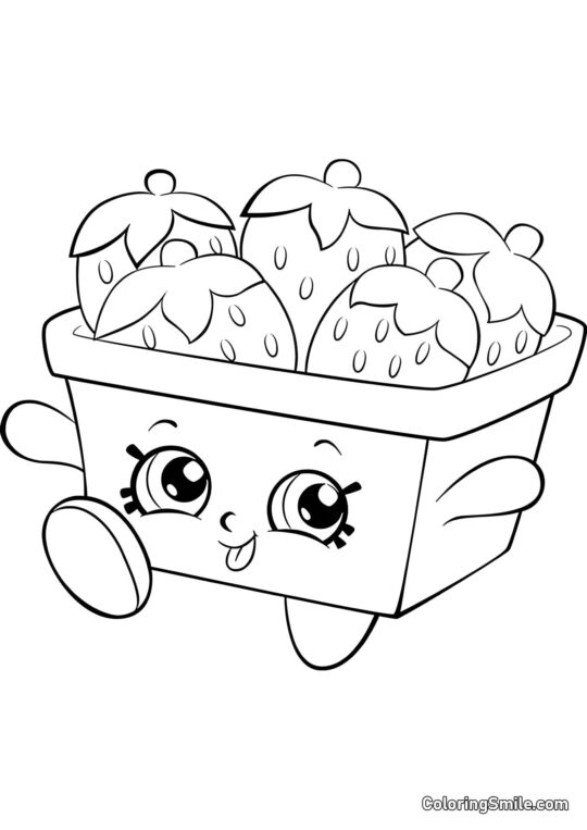 Shopkins Jordbær Kurv - Farvelægningsside