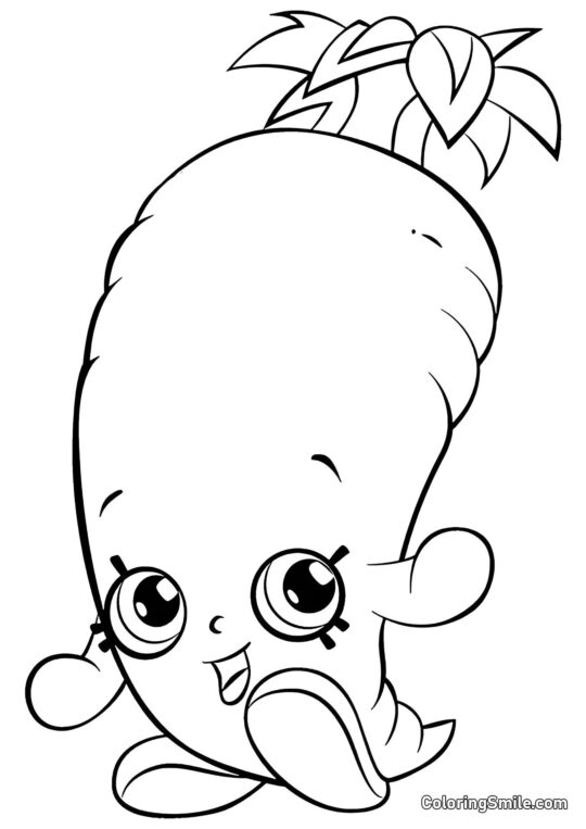 Shopkins Gulerod Karen - Farvelægningsside