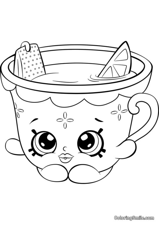 Shopkins Te Honning og Citron - Farvelægningsside