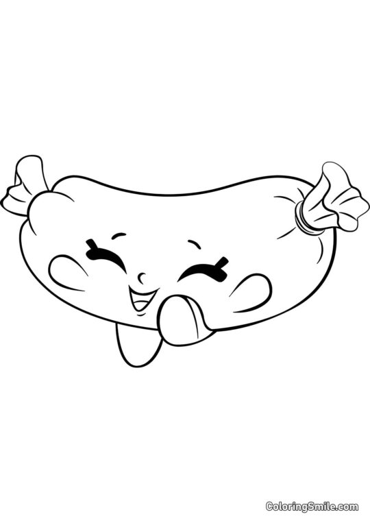 Shopkins Hissende Pølse - Farvelægningsside