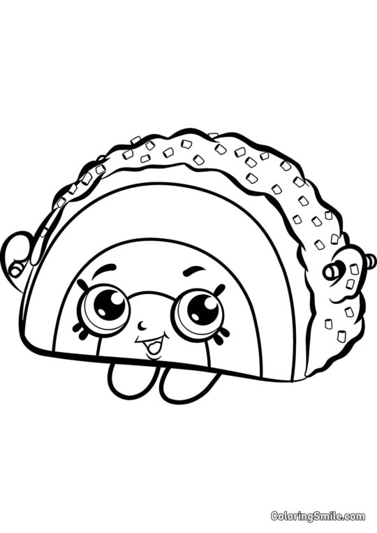 Shopkins Regnbuekage - Farvelægningsside