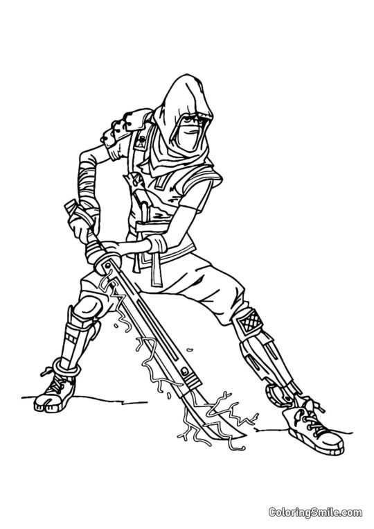 Fortnite Snigskytte Shuriken - Farvelægningsside