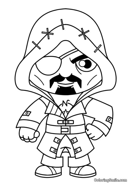 Fortnite Chibi Pirat - Farvelægningsside