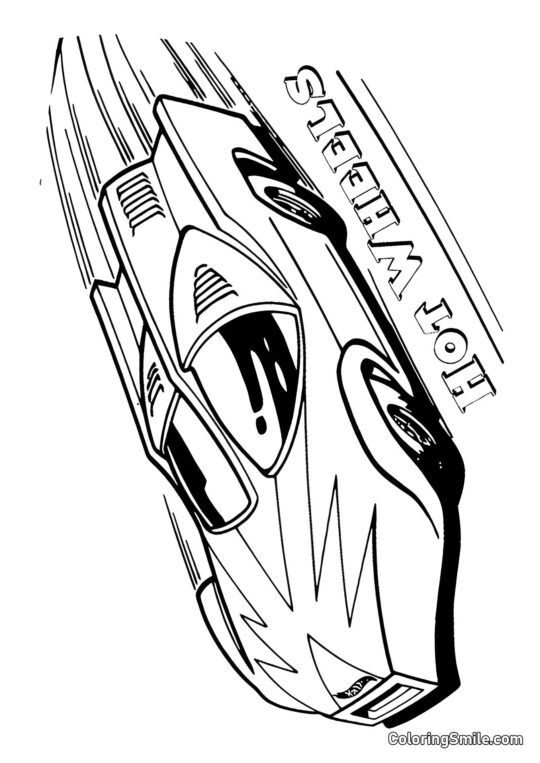 Hot Wheels på racerbane - Farvelægningsside