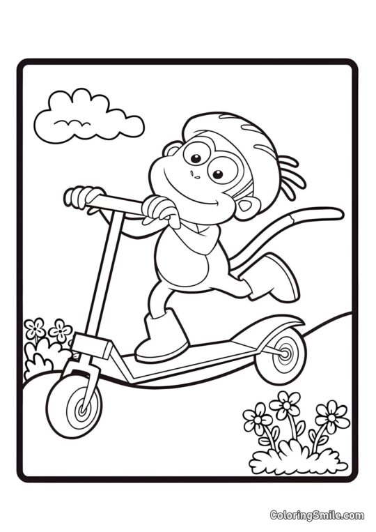 Boots på et skateboard Boots på et skateboard - Farvelægningsside