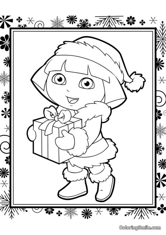 Dora Udforskeren og nytår Dora Udforskeren og nytår - Farvelægningsside