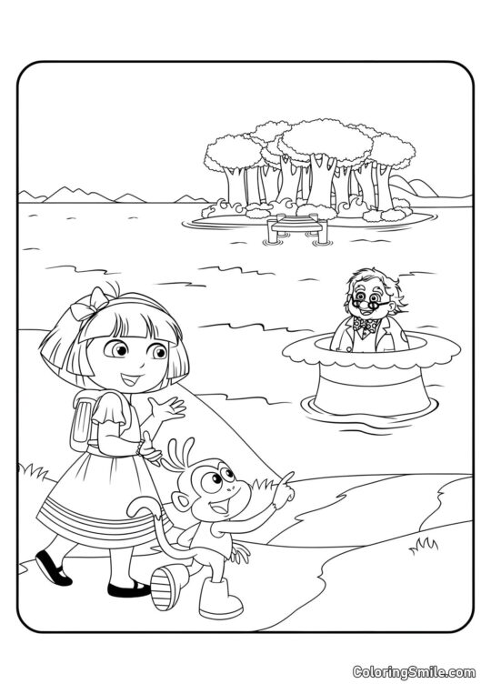 Dora og Den Gale Hatter Dora og Den Gale Hatter - Farvelægningsside