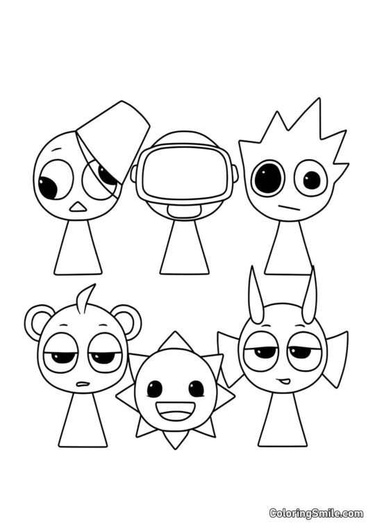 Mister Sol med Venner - Farvelægningsside