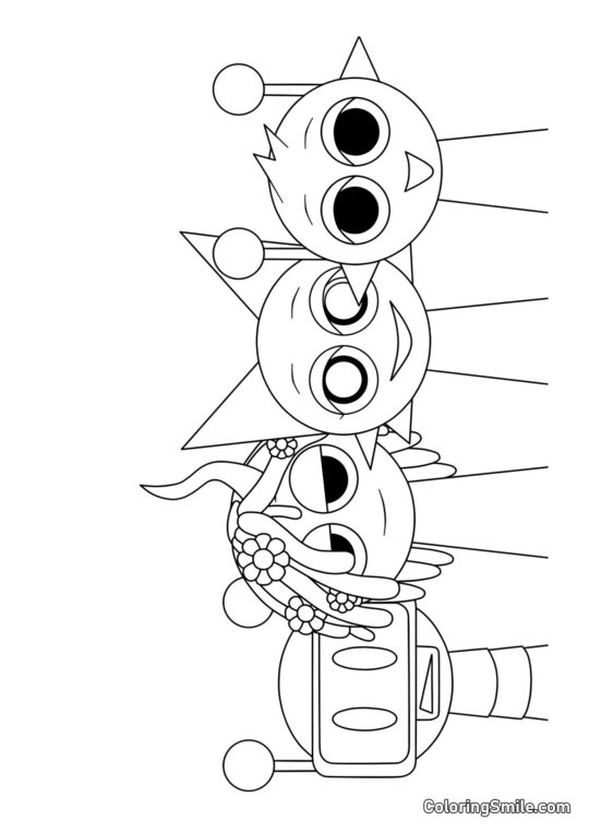 Sprunki Glade Bot, Vineria, Venda, og Simon - Farvelægningsside