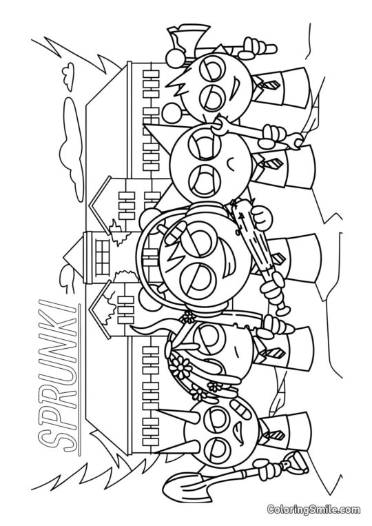 Sprunki med Våben - Farvelægningsside