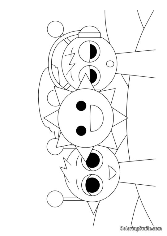 Mister Sol, Simon, og Oren - Farvelægningsside