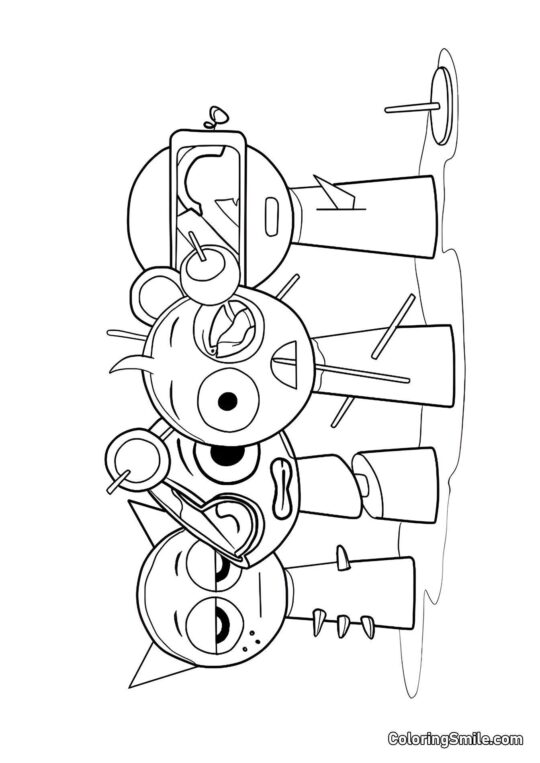 Ny Skræmmende Sprunki - Farvelægningsside