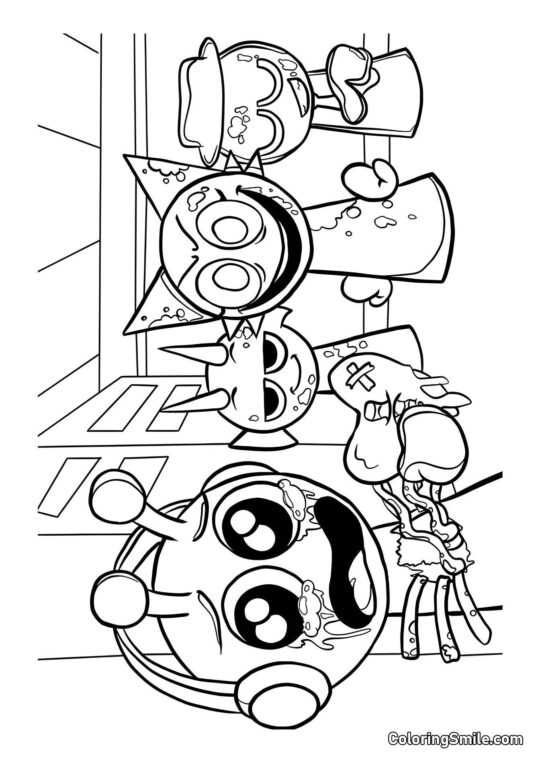 Sprunki i Skræmmende Tilstand - Farvelægningsside