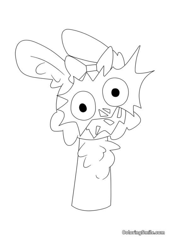 Skræmmende Sprunki Pinky - Farvelægningsside