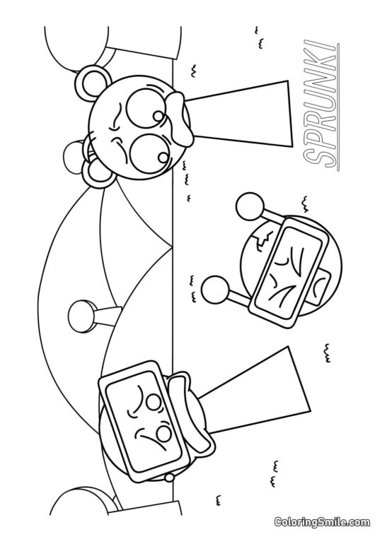 Sprunki Garnold, Sky, og Glade Bot - Farvelægningsside