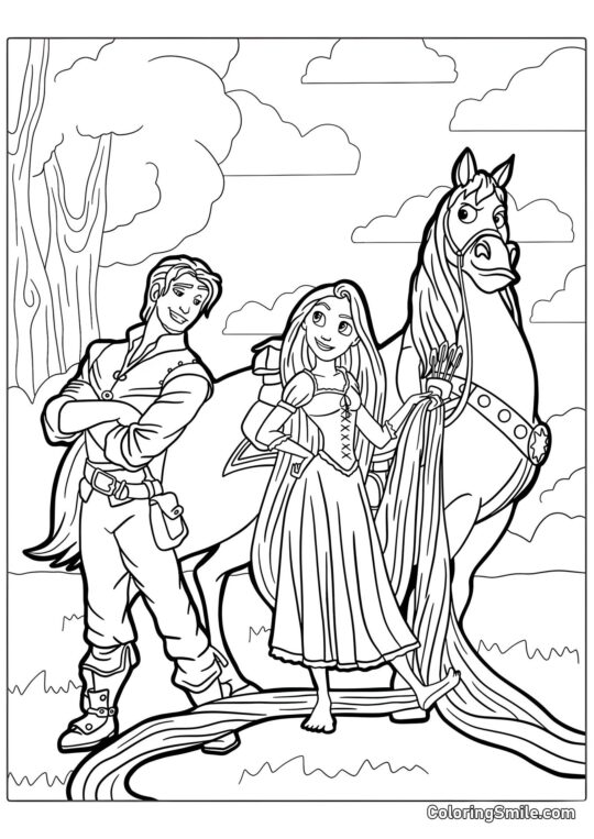 Figurer fra Filmen Rapunzel Figurer fra Filmen Rapunzel - Farvelægningsside