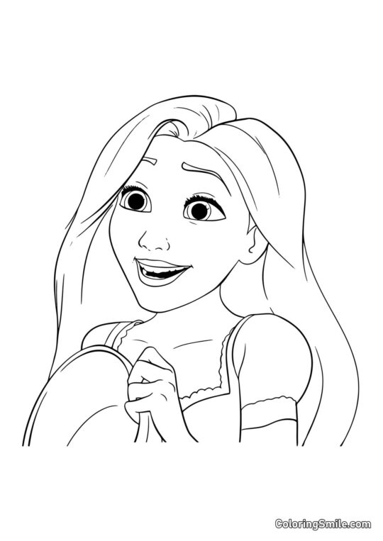 Rapunzel Lærer Store Nyheder Rapunzel Lærer Store Nyheder - Farvelægningsside