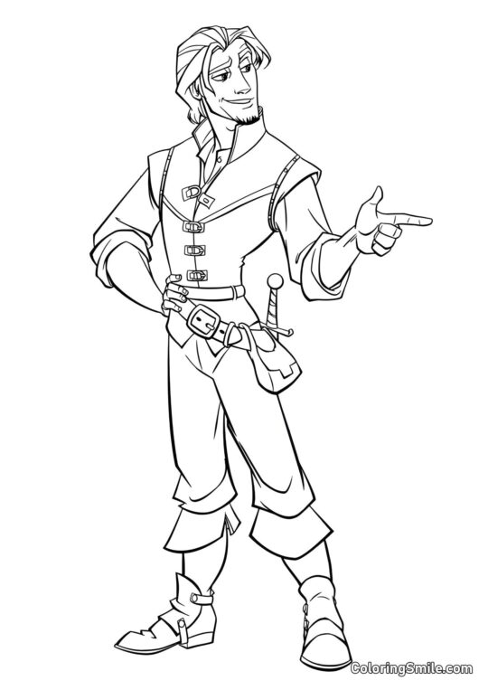 Flynn fra Filmen Rapunzel Flynn fra Filmen Rapunzel - Farvelægningsside