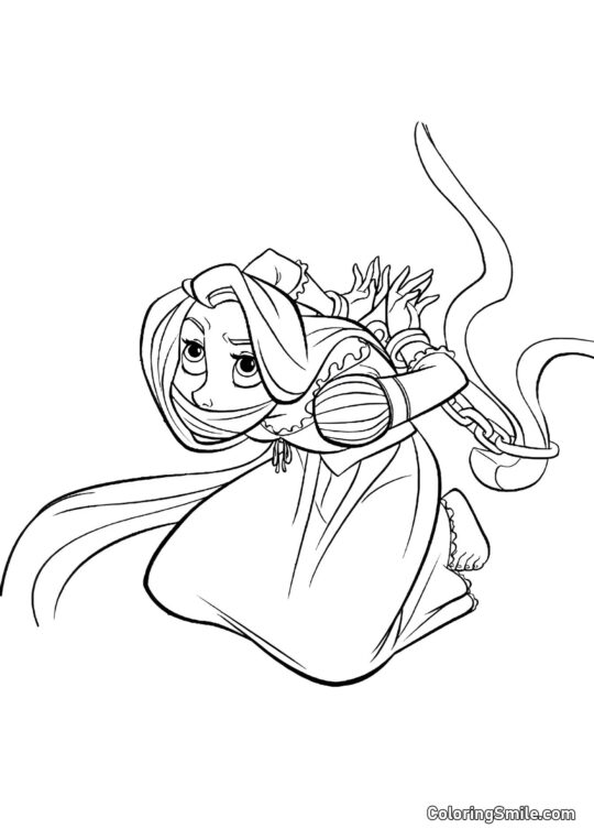 Bundet Rapunzel Bundet Rapunzel - Farvelægningsside