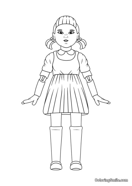 Dukke fra Squid Game - Farvelægningsside