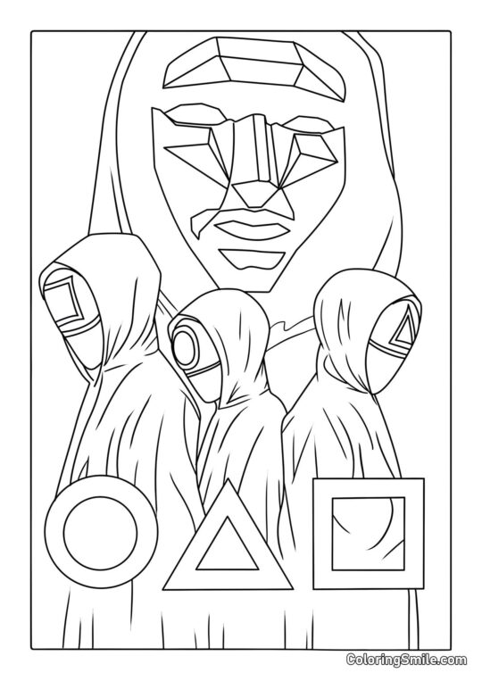 Vært og Arbejdere fra Squid Game - Farvelægningsside