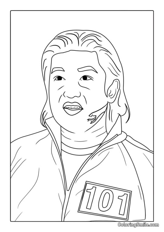 Spiller 101 fra Squid Game - Farvelægningsside