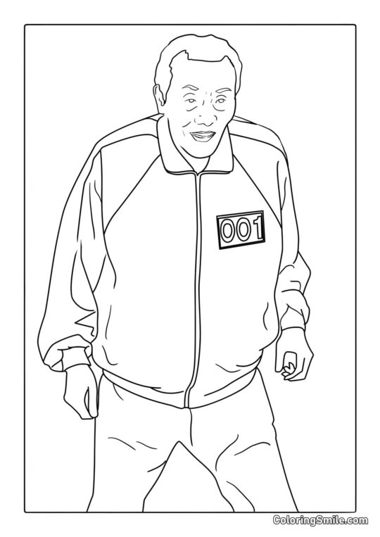 Spiller 001 fra Squid Game - Farvelægningsside