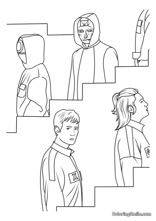 Squid Game 2 Helte - Farvelægningsside