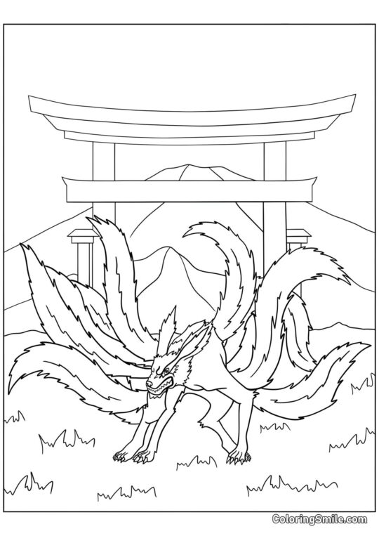 Kurama med Ni Halser - Farvelægningsside