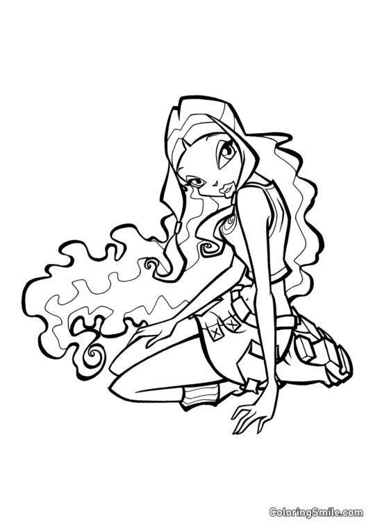 Layla Sidder på Gulvet Layla Sidder på Gulvet - Farvelægningsside