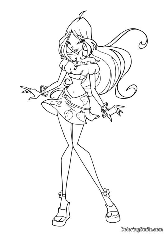 Flora er Tilfreds med Sig Selv Flora er Tilfreds med Sig Selv - Farvelægningsside