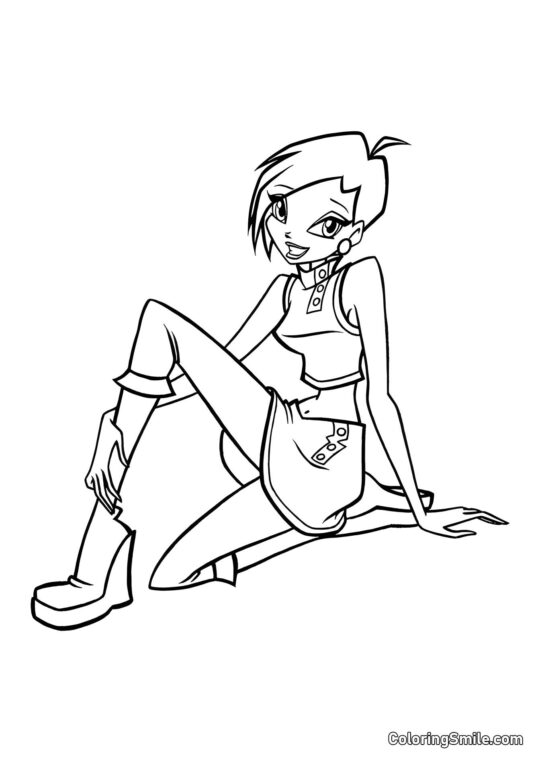 Tecna Sidder på Gulvet Tecna Sidder på Gulvet - Farvelægningsside