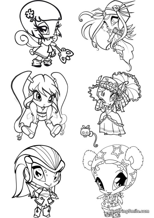 Pixie Pixie - Farvelægningsside