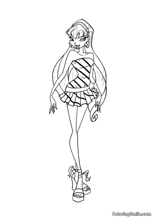 Stella i en Lille Kjole Stella i en Lille Kjole - Farvelægningsside